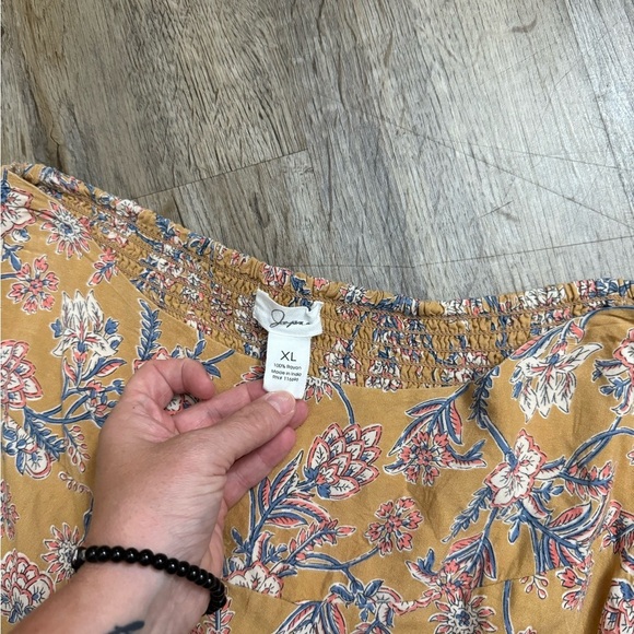 Japna • Boho Floral Faux Wrap Maxi Skirt - Picture 4 of 9